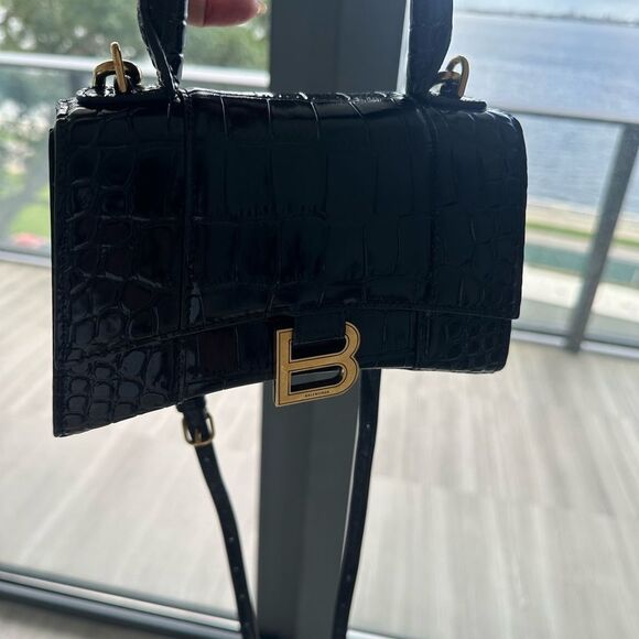 Balenciaga Black Croc-Embossed Mini Bag - Picture 10 of 13